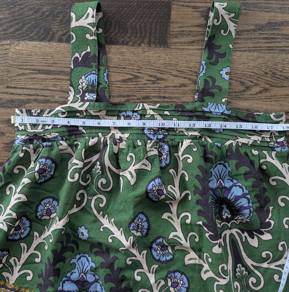 Green Floral Linen Blend Top - Picture 6 of 6